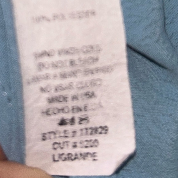 Ces Femme Women's Blue Short Sleeve Ruffle Tunic Size Large - Picture 8 of 8